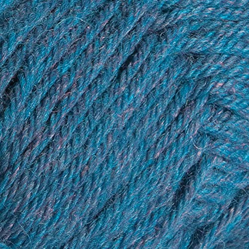 Knit Picks Wool of the Andes Blue 100% Wool Yarn Pack for Knitting | 10 skeins (500g total) of soft worsted weight crocheting yarn in Baltic Heather color, good for felting. - color: Baltic Heather