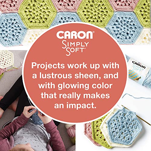 Caron Simply Soft Yarn for Crocheting & Knitting, Periwinkle, 3-Pack | #4 Worsted Medium, Soft 100% Acrylic Yarn for Crochet, Knitting, Blankets and Crafts, 315 Yards, 170.1g/6oz per skein - color: Periwinkle, style: Simply Soft