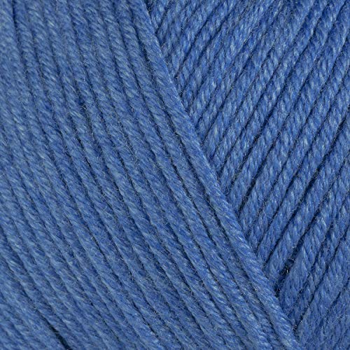 Estako Happy Cotton 60% Cotton 40% Acrylic Yarn, Sport Weight 2, Denim Blue | soft, fine, 50 g, 180 yds, baby clothes, amigurumi, 2-3 mm hook, summer tops, hats, blankets - color: 4230 - Denim Blue, size: 1 Skein