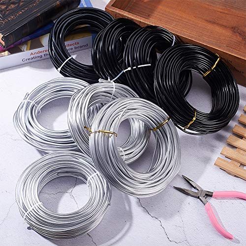 BENECREAT 52 Feet 6 Gauge Aluminum Wire Black Halloween Craft Sculpting Bendable Wire for Bonsai Trees, Floral, Skeleton Making, Home Decors and Other Arts Crafts Making - color: Black (6 Gauge, 52 Feet), size: 6 Gauge