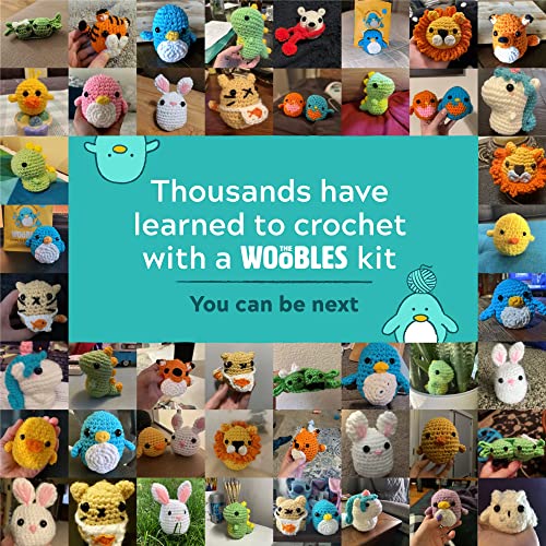 The Woobles Crochet Kit for Beginners (JoJo the Bunny) | As seen on Shark Tank, Kit includes: Easy Peasy Yarn, pre-started piece, hook, safety eyes, stuffing, video tutorials - color: JoJo The Bunny