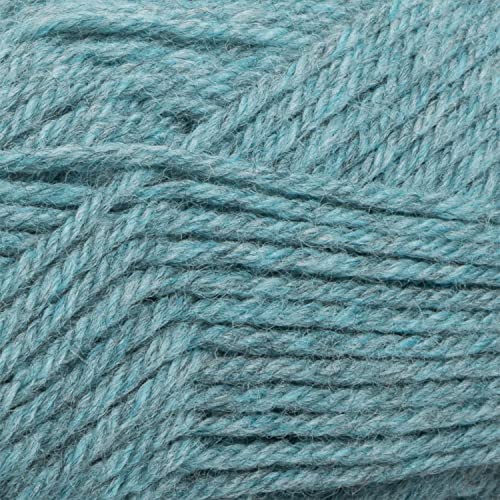 Knit Picks Wool of the Andes Blue 100% Wool Yarn Pack for Knitting | 10 skeins (500g total) of soft worsted weight crocheting yarn in Fjord Heather color, good for felting. - color: Fjord Heather
