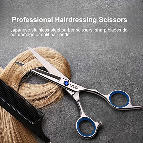 Hair Cutting Scissors, ULG Professional Hair Scissors 6.5 inch Right-Hand Razor Edge Barber Shears Salon Hair Cutting Shears Made of Japanese Stainless Steel, Hand Sharpened Blue