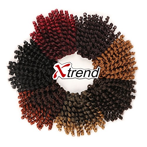 5 Packs Jamaican Bounce Crochet Hair 8 Inch Jumpy Wand Curl Crochet Hair for Women Curly Bounce Crochet Braids Hair Extension Twist Hair(T350# 20 strands/pack) - color: 1B/350#, size: 8 Inch (Pack of 5)
