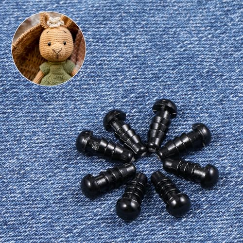 Crochet Eyes, 300 Pcs 6mm Safety Eyes for Crocheting Black Plastic Eye for Crochet Animals with Washers for Stuffed Animals Bears Doll DIY Making Decorations
