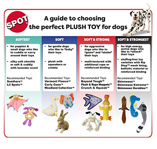 SPOT Skinneeez Crinklers Stuffless Goat Dog Toy, 23 Inch Plush with Crinkle and Squeaker, Tug Toy for Medium and Large Dog Breeds - style: Large Goat
