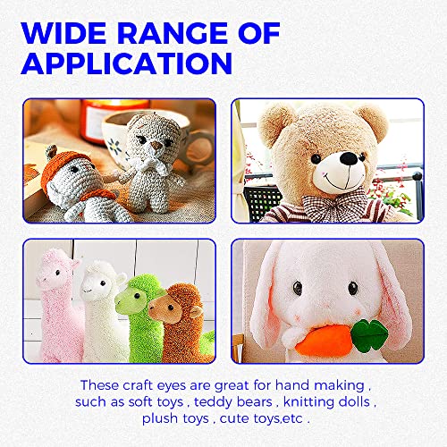 Yetaha 500PCS Black Plastic Round Eyes, Flatback Eyes, Craft Doll Eyes for Stuffed Crochet Animals Teddy Bear DIY Craft Doll Making Supplies | Flatback Plastic Round Eyes, Essential DIY Making Supply for Crochet Plush Dolls & Teddy Bears