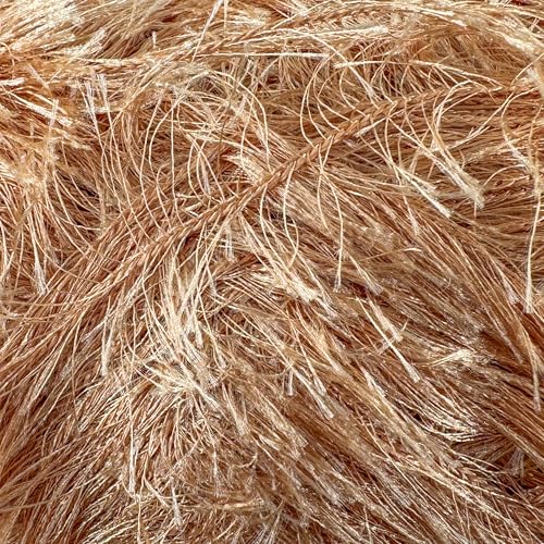 Eyelash Fun Fur Yarn for Crochet, Knitting & Crafts, Camel | 100% Polyester, 100 g (3.53 oz), 175 yd (160 m), Ideal for Amigurumi, Graduation Leis, Bags, Rugs, Scarves & Plush Toys - color: Camel, size: 1 Pack