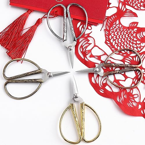 3.3-inch Small Sewing Embroidery Scissors, Stainless Steel Little Scissors Sharp Tip Detail Shears for Sewing Crafting, Art Work, Cross Stitch Cutting, Handcraft, Needlework DIY Tools Brassy - color: Brassy