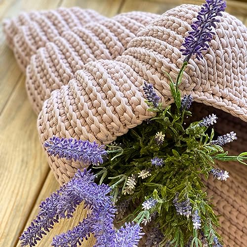 Bobilon T-Shirt Yarn 7-9 mm, Cotton Crochet & Macrame - Nude | 100% cotton t shirt yarn for crocheting, knitting & macrame; great for bags & baskets; new fabric, not recycled; 109 yds - color: Nude