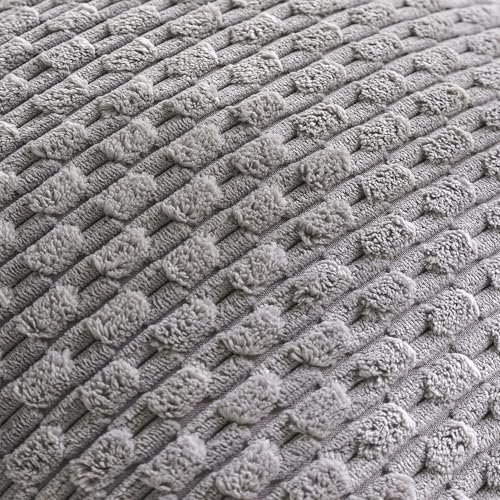 Set of 4 Neutral Decorative Throw Pillow Covers 22x22 Inch Corduroy Pillow Covers for Bed Couch Sofa Living Room Soft Square Cushion Cases - color: Neutral, size: 22" x 22" (Pack of 4)