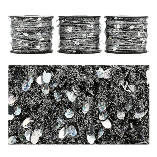 Artisanal Yarn Collection Multifiber Fancy Yarn for Knitting Crocheting Crafts DIY, Set of 3 Rolls(133 Night Silver Frost) - color: 133 Night Silver Frost