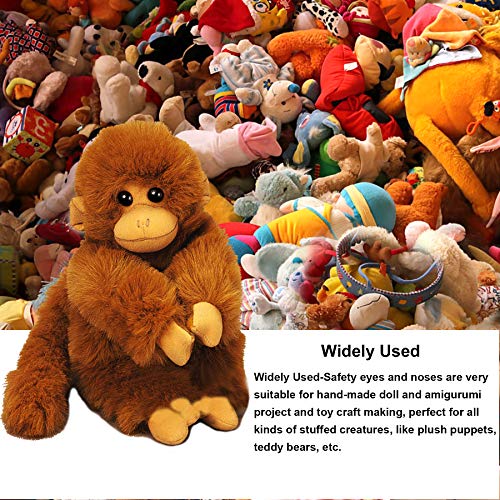UPINS 500Pcs Safety Eyes for Amigurumi Crochet Animals with Washers | Black Plastic Craft Eyes, 6 to 12mm, for Crocheting Toys Puppets Bears Stuffed Animals, DIY Doll Making Supplies - size: A:6-12MM