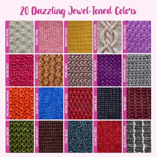 Retro-Glam DK Metallic Yarn, 4-Pack (1280Yds/400G), Royal Purple | 3 DK Weight Sparkle Yarn for Crocheting with Free Patterns - Acrylic Blend Soft Glitter Yarn for Knitting - color: Royal Purple