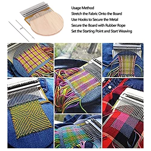 Darning Loom Speedweve Type Weave Tool, 28 Hooks Quickly with Stainless Steel Hooks, Small Weaving Loom for Quick Mending and DIY Crafts - Convenient Mini Loom Machine for Clothes and Socks Repair