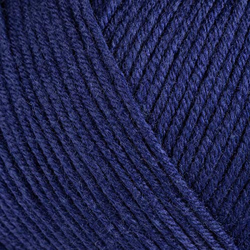 Estako Happy Cotton 60% Cotton 40% Acrylic Yarn, Sport 2, Navy Blue, 4-Pack | soft, fine, 200 g, 720 yds, baby clothes, amigurumi, 2-3 mm hook, summer tops, hats, blankets - color: 4210 - Navy Blue, size: 4 Skeins