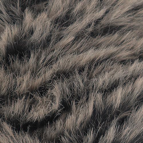 Estako Fur, 100% Polyester Faux Fur Yarn, Super Chunky, Grey Brown, 4-Pack | soft, fluffy, furry, fuzzy, plush, 400 g, 284 yds, teddy bears, pom poms, amigurumi, 8-10 mm needles - color: 40714 - Grey Brown, size: 4 Skeins