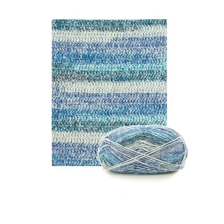 Susan's Family Combed Cotton 4 ply Yarn 5x50g-5Packs-405#Showery Mist | 5skein pack balance 60cotton40acrylic blend Fingering Yarn Soft breathable durable crochet and knit baby blanket cardigan toy - color: 405#Showery Mist