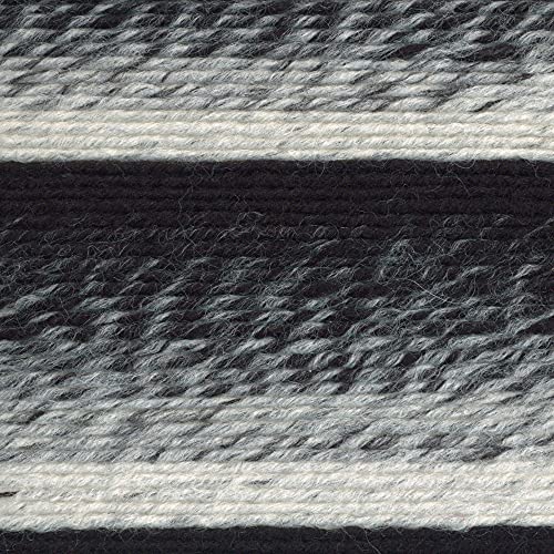 Lion Brand Yarn (1 Skein) Scarfie Bulky Yarn, Cream/Black | Bulky Acrylic Wool Blend Knit & Crochet Fiber for Self-Striping Scarves, Colorful Cardigans, Chunky Blankets, Hats - color: Cream/Black, size: 1 Pack