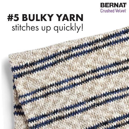Bernat Crushed Velvet Soft Knitting Crochet Yarn, Burgandy, 2-Pack | #5 Bulky Yarn, 100% Polyester, Soft Velvet Crochet Yarn for Blankets, Knitting & DIY Crafts, 315yds, 300g/10.5oz per skein - color: Burgandy, size: 2 Pack, style: Crushed Velvet