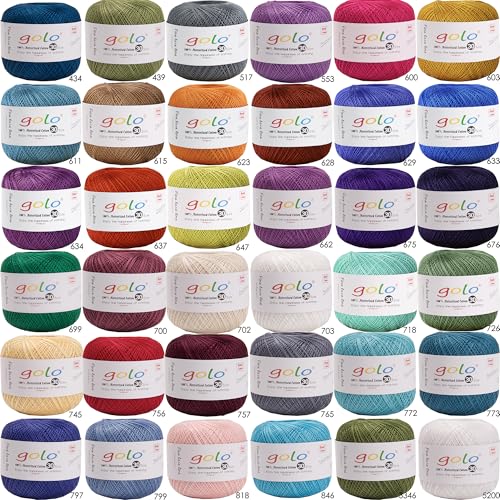 golo Crochet Thread Size 30 Yarn for Hand Kniting,Tatting,Crocheting 712 - color: 712-Turquoise