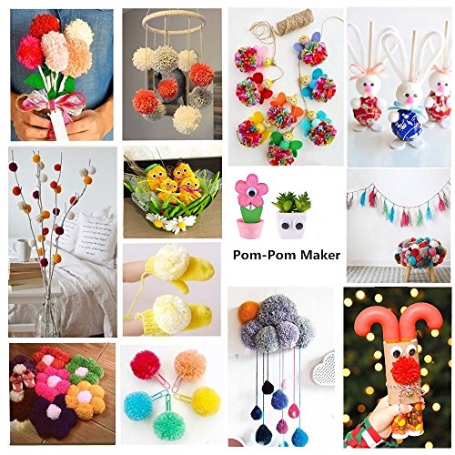 Pom Pom Maker 4 Sizes Fluff Ball Weaver DIY Wool Yarn Knitting Craft Tool Set - size: 4