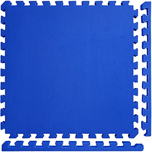 Meister X-Thick 1.5" Interlocking EVA Foam Mats - BL - 25 Tiles (100 Sqft) | Extra-thick 2X cushioning w/ anti-slip grip. 2' x 2' puzzle mats for wrestling, MMA, gymnastics, home gyms and play areas - color: Blue, size: 25 Tiles (100 Sqft)