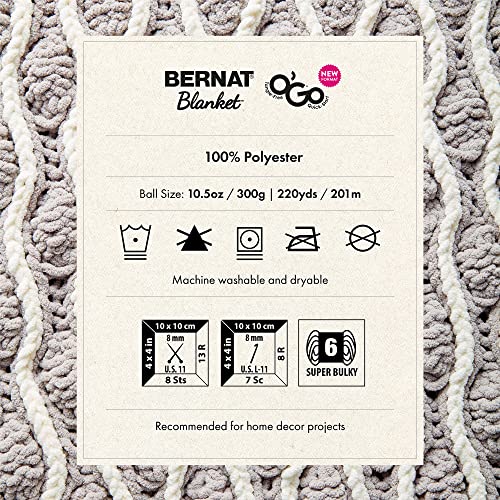 Bernat Blanket O'Go Mist Yarn - 2 Pack of 300g/10.5oz - Polyester - 6 Super Bulky - Knitting/Crochet - color: Mist, size: 2 Pack