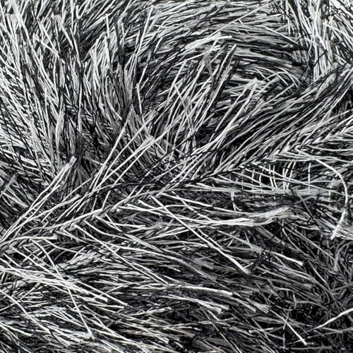Premium Eyelash Fun Fur Yarn - Ultra Soft Fuzzy Faux Fur Novelty Thread for Knitting & Crochet | Chunky Multi Color Craft Supplies - 3.53 Oz (100g), 165 Yrds (150m) (1 Skein, Black White) - color: Black White
