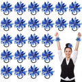 Shappy Mini Pompom Hair Tie 4inch Cheerleading Ponytail Holder | Team Spirit Design, Elastic Hair Ropes, Compact Cheer Accessories for Football Games, Dance Events and Party Favors - color: Blue