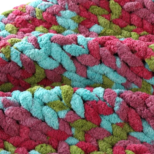 Chunky Chenille Yarn for Hand Knitting 8 Jumbo Pack Chunky Yarn for Hand Soft Blanket Knitting, Bulky Thick Fluffy Yarn for Crocheting (Grape) - color: Grape