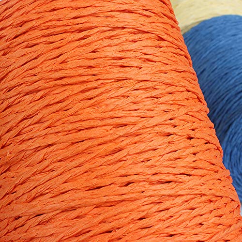 Natural Cotton Raffia Yarn Orange Summer Sun Hat, Beach Bag, Rayon Crochet Yarn, Knitting Materials - 280 Meters/306 Yards - color: Orange