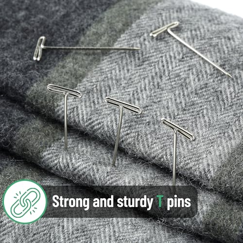 Mr. Pen- T-Pins, 220 Pack, 5 Sizes, Straight Wigs Pins | Sewing T-Pins for Blocking Knitting, Wig Making and Crafts, Sewing & Office Wall - size: 220 Pack