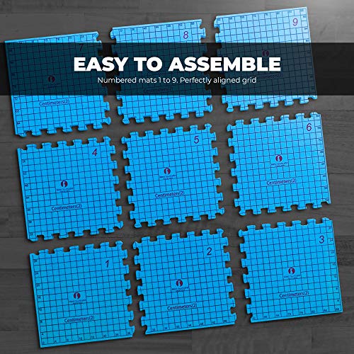Red Suricata Knit Blocking Bundle (CMs Grid) | Extra Thick Blocking Mats for Knitting & Curved Knit Blocking Comb Set & Adjustable Sock Blockers - All in one Storage Bag - size: CMs grid