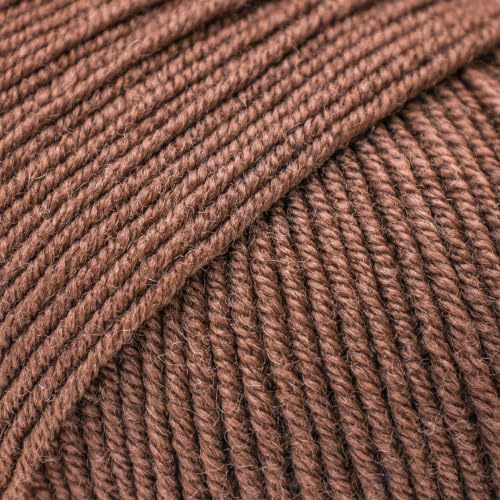Premium Merino Yarn 4Ply Wool, Superwash Baby Merino - 100% Pure Extra Fine Merino Knitting Crochet Wools 50G Ball - color: Chocolate (07), size: 1 Unit
