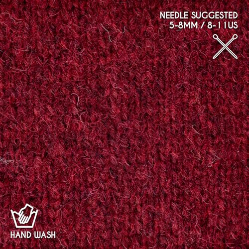 Super Air 4-Set Baby Alpaca - Soft and Fast Hand Knitting Yarn 7.05 oz/ 568 Yards - Melnage Red Wine - color: HF179 Red Wine Melange