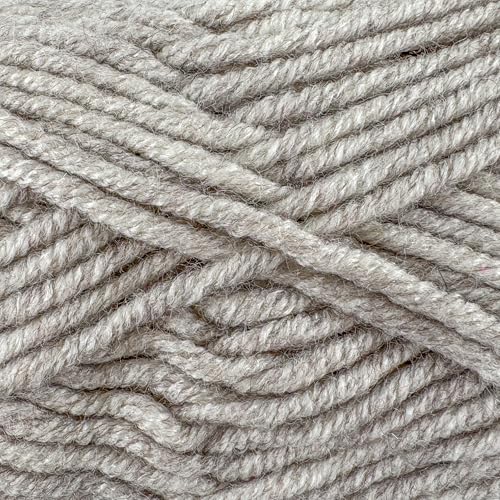 Wooly Soft Fluffy Bulky Weight #5 Wool Blended Fast Knitting Crocheting Yarn, 25% Wool 75% Acrylic, 100 Gram (3.53 Ounces) 109 Yards (100 Meters) (Beige Melange) - color: Beige Melange, size: 1 Pack