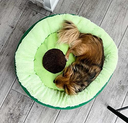 TONBO Soft Plush Small Cute and Cozy Avocado Dog Cat Bed, Washer and Dryer Friendly (Avocado) - color: Avocado