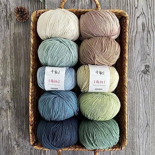 Fine Weight Knitted and Crocheted Cotton Yarn, 100% Long Staple Cotton Yarn, Baby Sports, 2 Packages of 100g/3.52oz (Per Skein 50g/162yards)-Navy Blue - color: PM15-Navy Blue