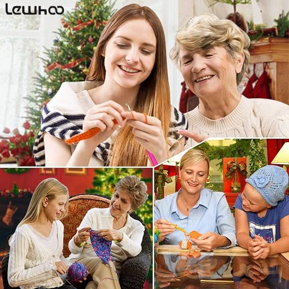 Lewhoo Ergonomic Crochet Hooks with Roll Felt Bag for Arthritic Hand B to J | Crochet Hooks Set 2.0-6.0mm - color: Grey 2.0~6.0mm