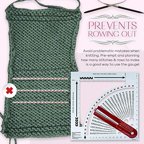 Knitting Gauge Converter Tool Knitting Counter Calculator Density Ruler for Knitting Works Crafts