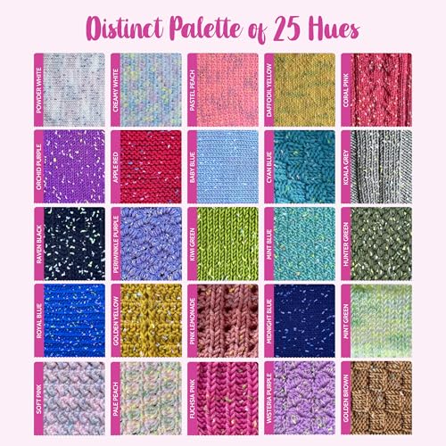 Tweed Twinkles Soft Baby Yarn DK Acrylic, 8-Pack (696Yds/400G), Cyan Blue | Acrylic Baby Blanket Knitting Yarn with Free Patterns - Size 3 DK Light Worsted Weight Yarn for Crocheting with Flecks - color: Cyan Blue, size: Pack of 8