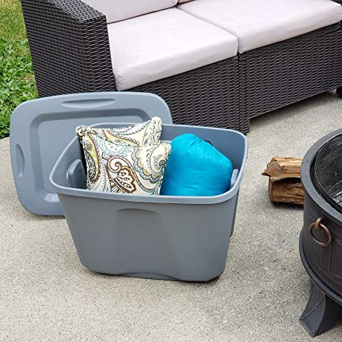 HOMZ Standard Plastic Storage Container - color: Titanium Silver, size: 18 Gallon (4 Pack)