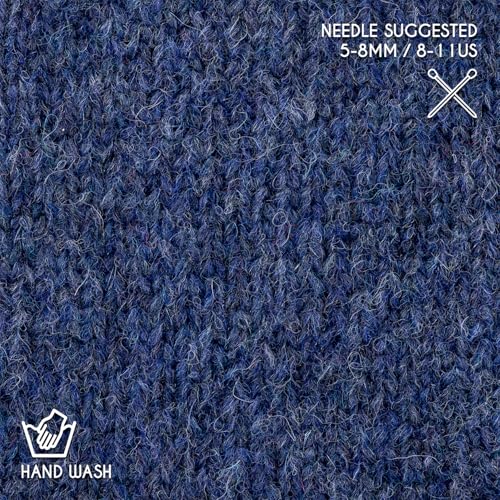 Super Air 4-Set Baby Alpaca - Soft and Fast Hand Knitting Yarn 7.05 oz/ 568 Yards - Melnage Dark Blue - color: HF236 Dark Blue Melange