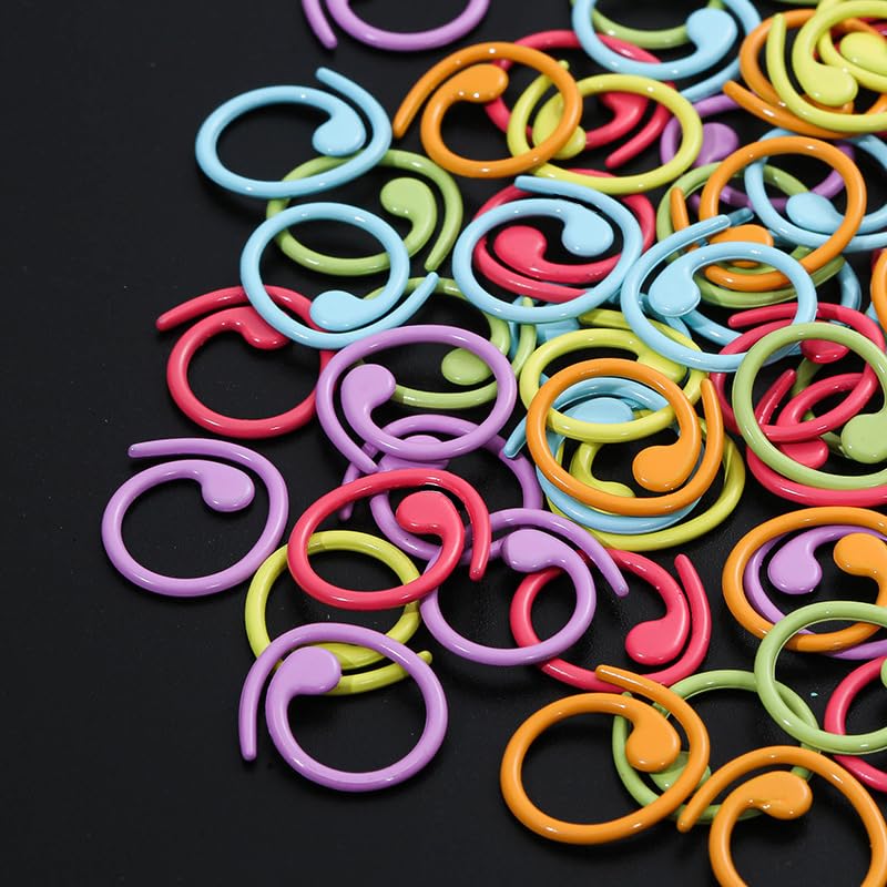 60PCS Metal Stitch Markers,Crochet Knitting Stitch Markers Yarn Row Stitch Counter with Case - color: Multicolor01