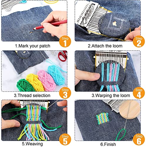 Small Weaving Loom,14/12 Hooks Wooden Darning Loom Speedweve Type Weave Tool,Mini Knitting Machine for DIY Weaving Arts Repair Clothes Beginners Mending Socks (12 Hooks) - size: 12 hooks