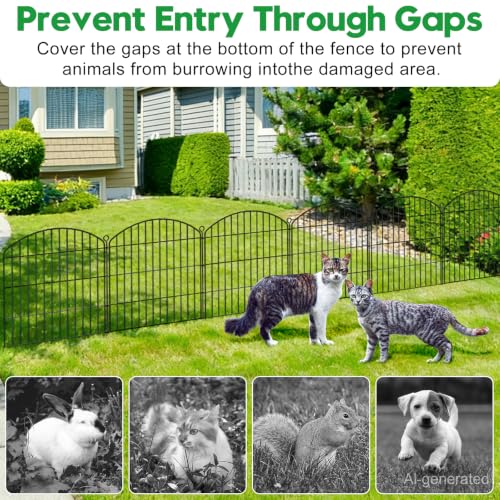 Decorative Garden Fence 32in (H) x22ft (L),Arched Rustproof Metal No Dig | Small Fence for Dogs & Rabbit,Ornamental Animal Barrier for Flower Beds,Border Panels Fencing for Yard & Patio Outdoor Decor - size: 10 Panels-32in(H) x 22ft(L) without Gate