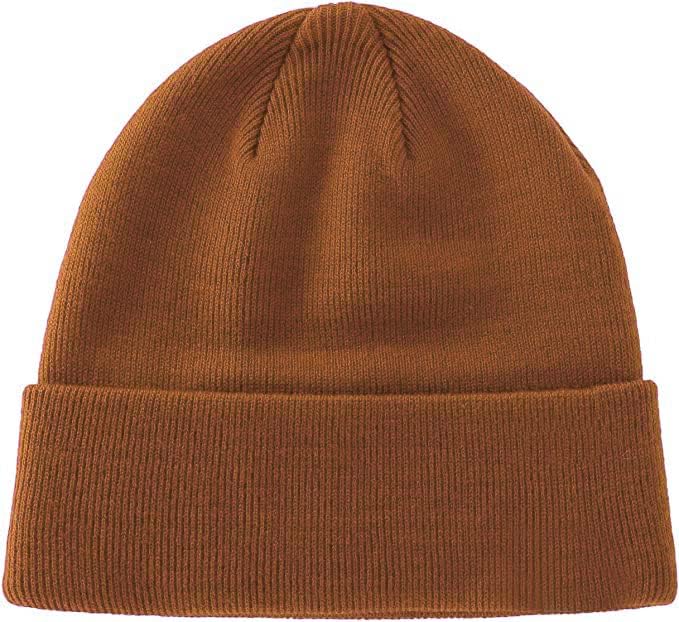 100% Cotton Beanie Hat Winter Hats Women Men Warm Knit Beanies | Double Layer Warmth ,Ultra-Soft Itch-Free Pure Cotton Knitted, Cuffed & Uncuffed Fisherman Slouchy Skull Cap for Womens Mens - color: 1pcs Coffee