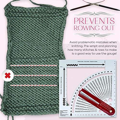 Knitting Gauge Converter Tool,Double-Sided Scale Knitting Stitch Calculator and Counting Frame Ruler,Knitting Tools for Sweater Knitting,Easy to Read