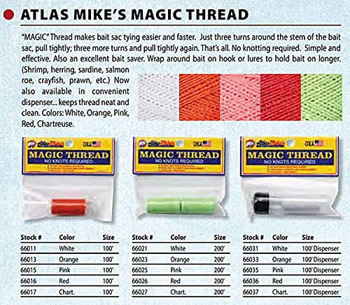 ATLAS MIKE'S Magic Thread with Dispenser - Professional Strength Fishing Line for Spawn Sacks - 1 Spool with Easy-Use Dispenser